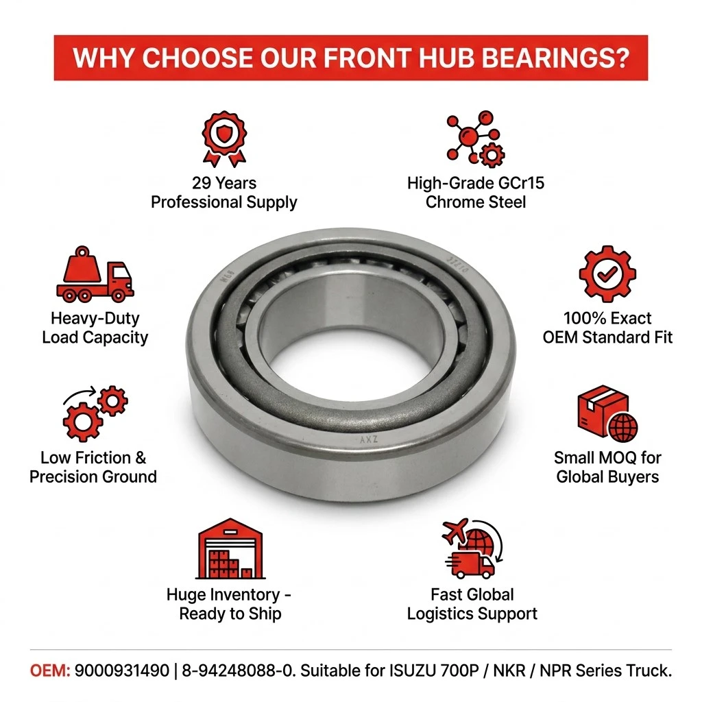 9000931490 8942480880 8981712540 Front Wheel Hub Inner Bearing for Isuzu NKR55 NPR 700P N-Series